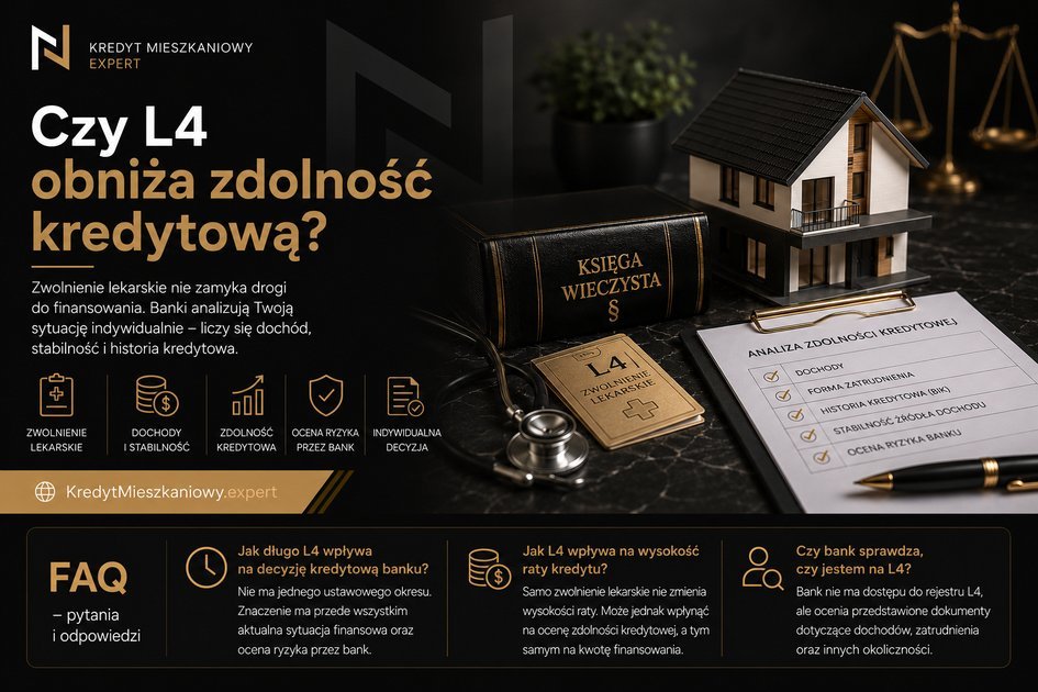 Czy L4 obniża zdolność kredytową?
